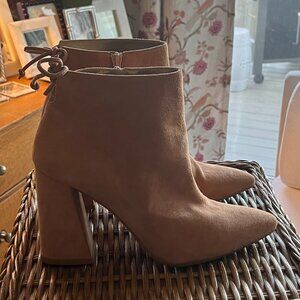 STUART WEITZMAN Pink Suede Tie Back Bootie Women's Size 38.5